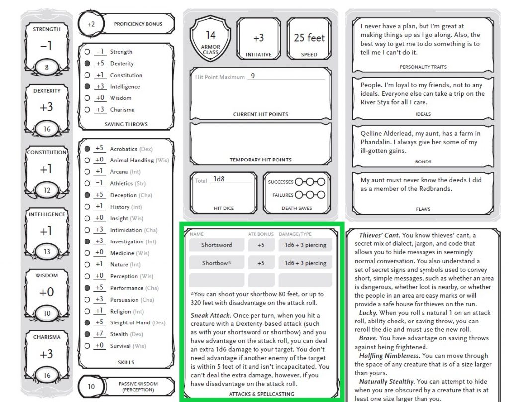The Ultimate Beginner S Guide To Reading Your D D 5e Character Sheet Tabletop Joab