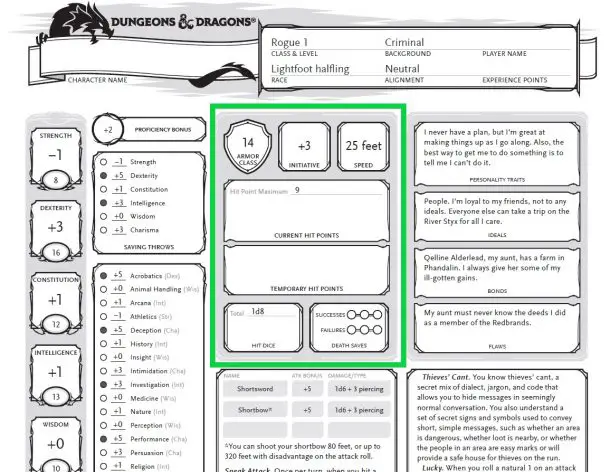 The Ultimate Beginner's Guide to Reading Your D&D 5e Character Sheet ...