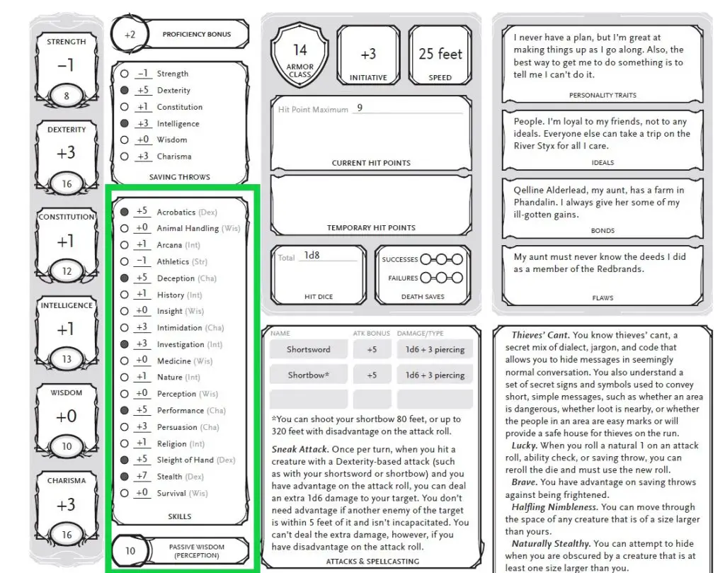 The Ultimate Beginner's Guide to Reading Your D&D 5e Character Sheet