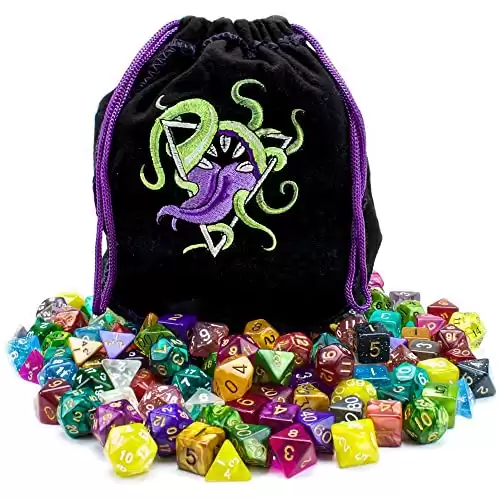 Wiz Dice Bag of Devouring: Collection of 140 Polyhedral Dice in 20 Guaranteed Complete Sets