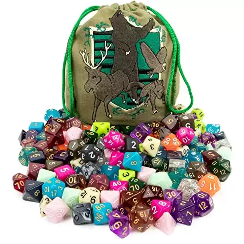 Wiz Dice Bag of Tricks: Collection of 140 Polyhedral Dice in 20 Guaranteed Complete Sets